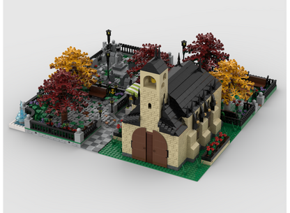 Modular Church With Cemetery | Build From 4 MOCs