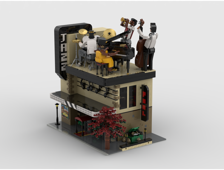 MOC-121240-1: Modular Jazz Club + Display For Set 21334-1 Jazz Quartet