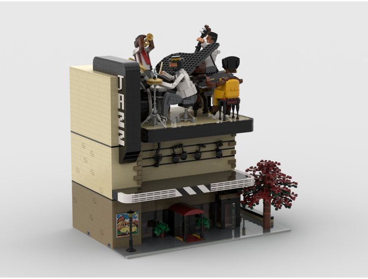 MOC-121240-1: Modular Jazz Club + Display For Set 21334-1 Jazz Quartet