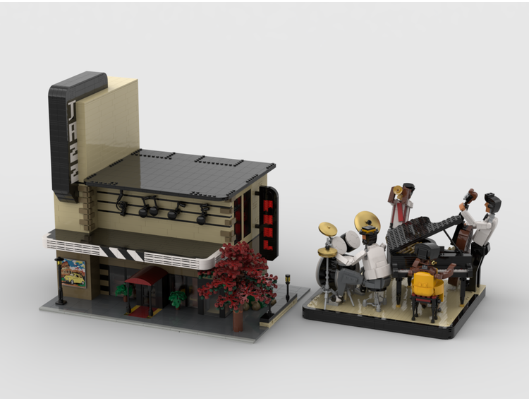 MOC-121240-1: Modular Jazz Club + Display For Set 21334-1 Jazz Quartet