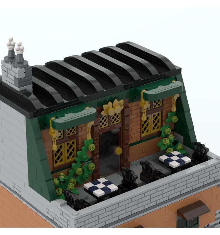 Corner Modular Building With Rooftop Restaurant