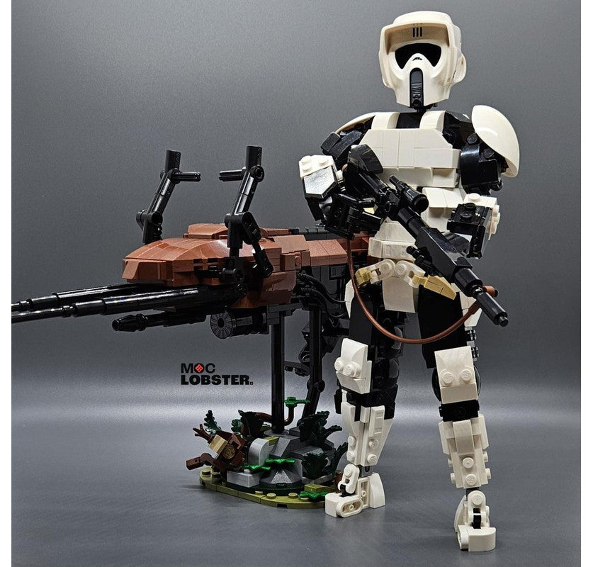 Scout Trooper And 74-Z Bike