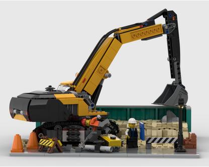 Modular Construction Area - Display For Set 60420 Yellow Construction Excavator