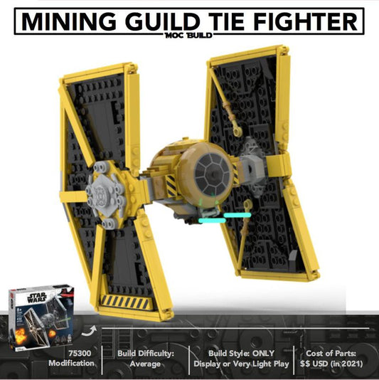 MOC-131402-1: Mining Guild TlE Fighter (MOD Of 75347 & 75300) TIE