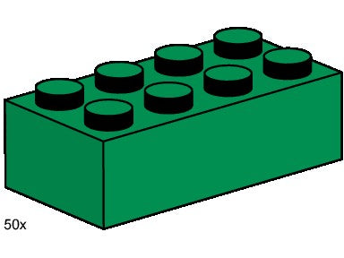 2 x 4 Dark Green Bricks