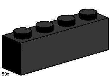 1 x 4 Black Bricks