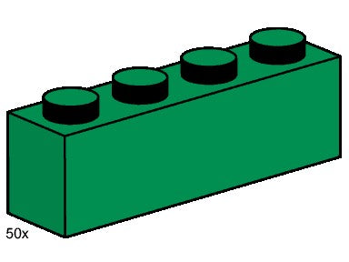 1 x 4 Dark Green Bricks
