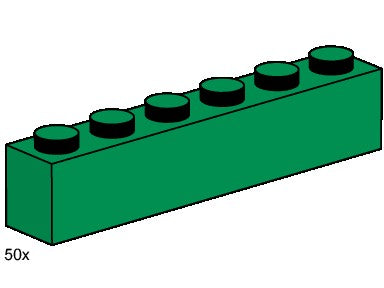 1 x 6 Dark Green Bricks
