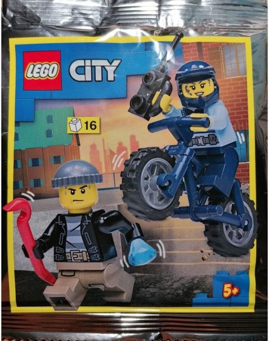 Policewoman with Bike and Crook foil pack