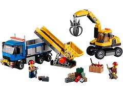 Excavator and Truck
