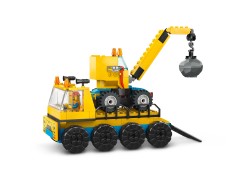 Construction Trucks and Wrecking Ball Crane