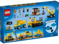 Construction Trucks and Wrecking Ball Crane